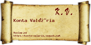 Konta Valéria névjegykártya